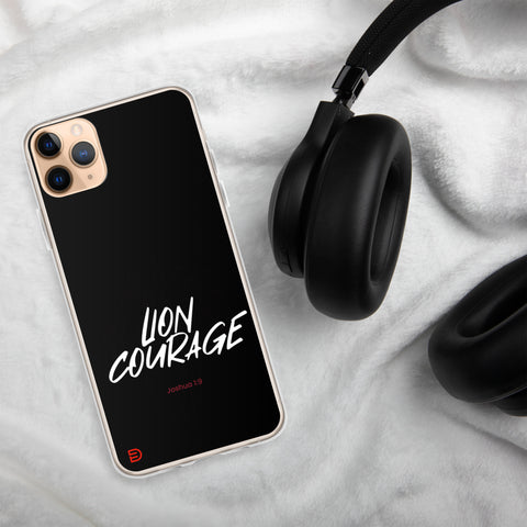 Lion Courage - iPhone Case Dark - White/Red