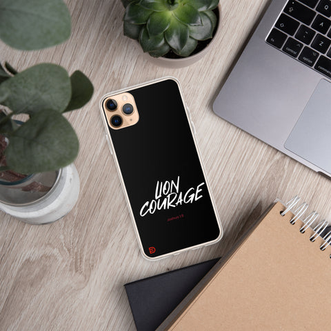 Lion Courage - iPhone Case Dark - White/Red