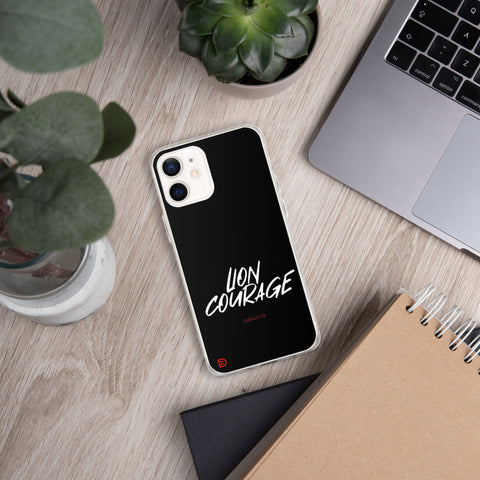 Lion Courage - iPhone Case Dark - White/Red
