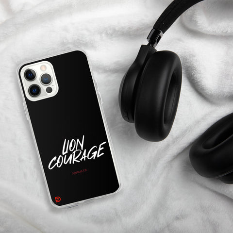 Lion Courage - iPhone Case Dark - White/Red