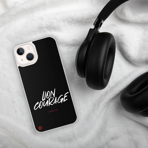 Lion Courage - iPhone Case Dark - White/Red