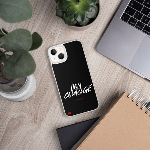 Lion Courage - iPhone Case Dark - White/Red