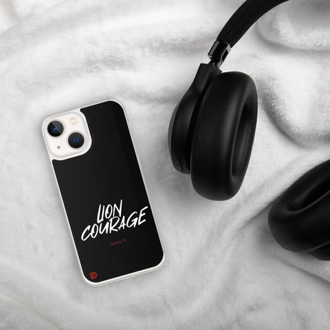 Lion Courage - iPhone Case Dark - White/Red
