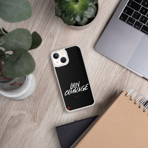 Lion Courage - iPhone Case Dark - White/Red