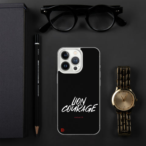 Lion Courage - iPhone Case Dark - White/Red