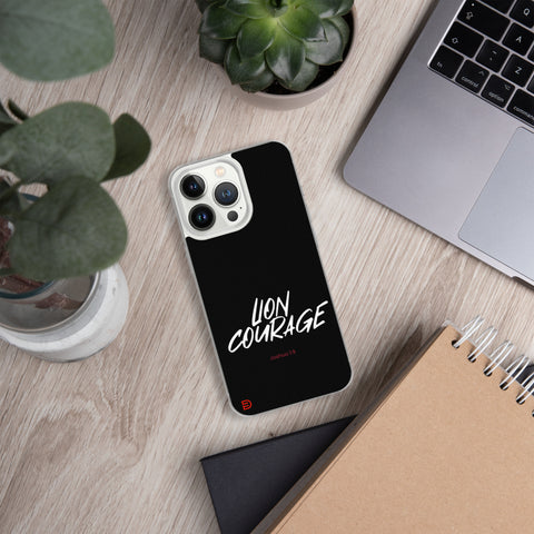 Lion Courage - iPhone Case Dark - White/Red