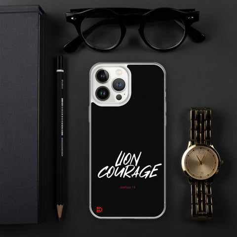 Lion Courage - iPhone Case Dark - White/Red