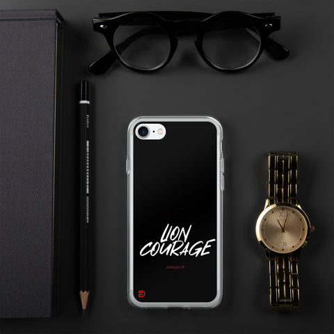 Lion Courage - iPhone Case Dark - White/Red