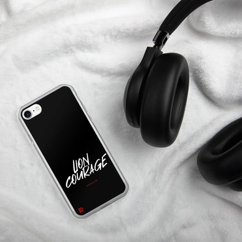 Lion Courage - iPhone Case Dark - White/Red