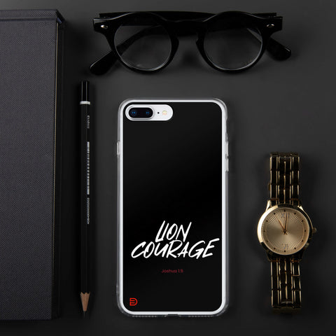 Lion Courage - iPhone Case Dark - White/Red