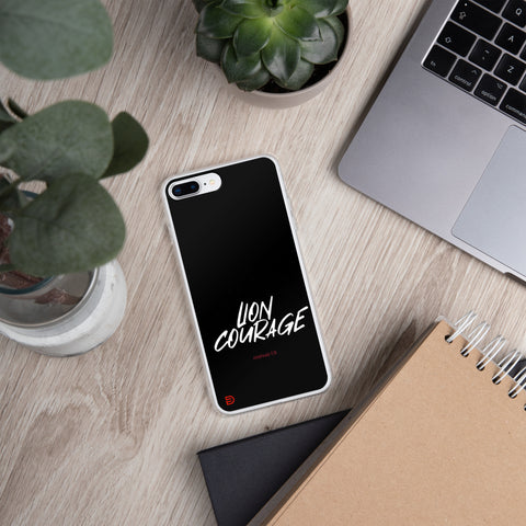 Lion Courage - iPhone Case Dark - White/Red