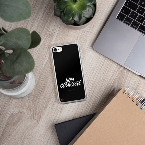 Lion Courage - iPhone Case Dark - White/Red