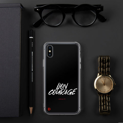 Lion Courage - iPhone Case Dark - White/Red