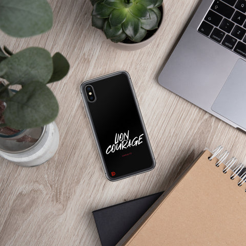 Lion Courage - iPhone Case Dark - White/Red