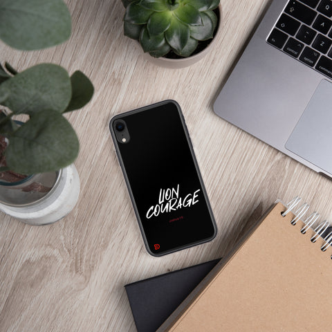 Lion Courage - iPhone Case Dark - White/Red
