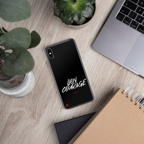 Lion Courage - iPhone Case Dark - White/Red