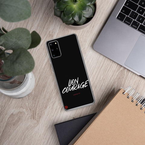 Lion Courage - Samsung Case Dark - White/Red