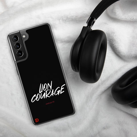 Lion Courage - Samsung Case Dark - White/Red