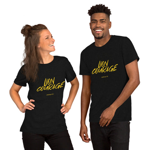 Lion Courage - Short-Sleeve Unisex T-Shirt Dark - Gold
