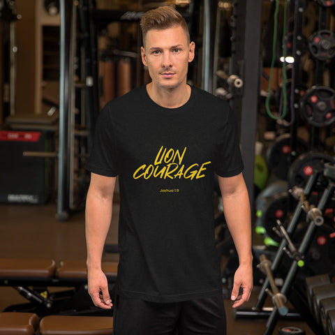 Lion Courage - Short-Sleeve Unisex T-Shirt Dark - Gold