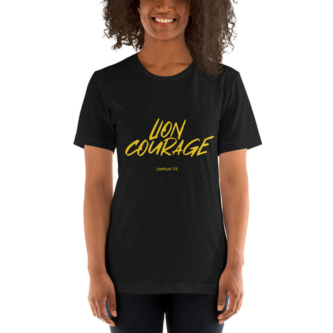 Lion Courage - Short-Sleeve Unisex T-Shirt Dark - Gold
