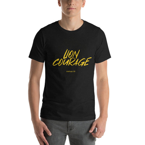 Lion Courage - Short-Sleeve Unisex T-Shirt Dark - Gold
