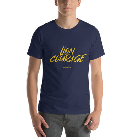 Lion Courage - Short-Sleeve Unisex T-Shirt Dark - Gold